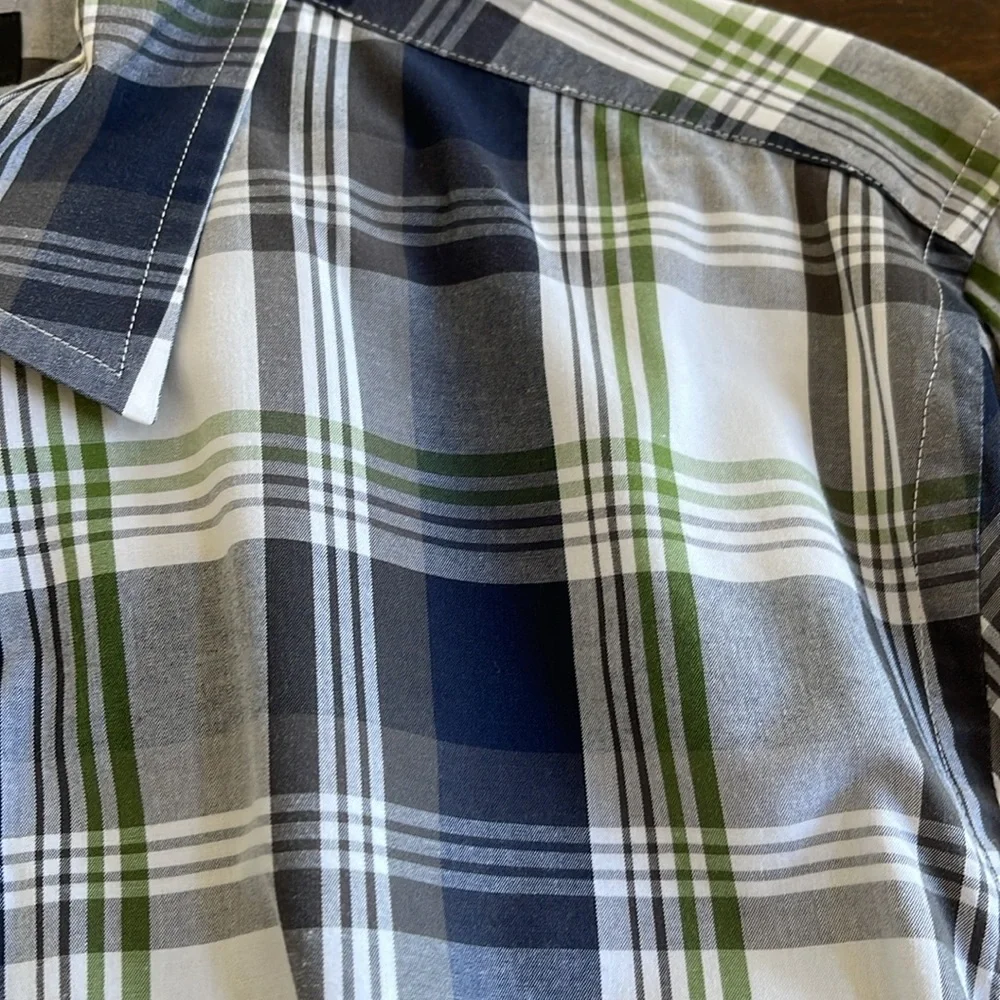Banana Republic Men's Plaid Shirt Soft Wash Tailored Slim Fit Button Down Sz XL